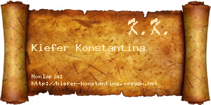 Kiefer Konstantina névjegykártya